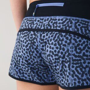 Lululemon Run: Speed Short *4-way Stretch Ace Spot Lullaby Black - Size 8 - NWT